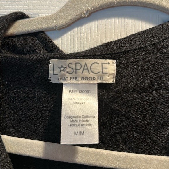 L Space Coronado Black Textured Gauze Button Front Romper M Dress Cover Up - Picture 3 of 8